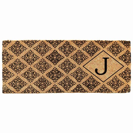 Monogram Door Mat, Black, Natural, 18 in W x 46 in L